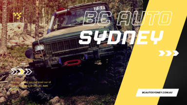 A picture of an off-road 4x4 with BC Auto Sydney branding